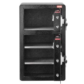 VEVOR Double Door 4.5 cu.ft Safe Box with Key Lock Password Fireproof Bag Black,organize cash, passports, jewelry, gold, watches and documents