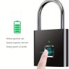 Fingerprint padlock, fingerprint lock, keyless biometric lock, suitable for luggage, backpacks, bicycles, study lockers, locker locks